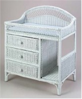 J Mason J2166 Wicker Changing Table in White 