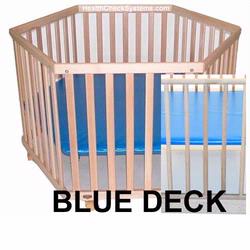 Kettler H1057-B227 Blue Deck Six-Sided Playpen, with Blue Cotton Padding