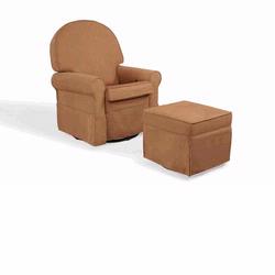 Shermag 2009 37214.G8.0181-KIT Peat Round Back Super Smooth Upholstered Glider/ Rocking Chair & Ottoman Kit