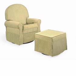 Shermag 2009 37214.G8.0184-KIT Oyster Round Back Super Smooth Upholstered Glider/ Rocking Chair & Ottoman Kit