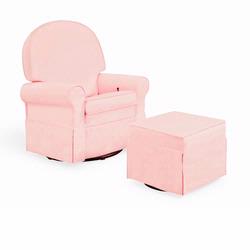 Shermag 2009 37214.G8.1015-KIT Pink Round Back Super Smooth Upholstered Glider/ Rocking Chair & Ottoman Kit