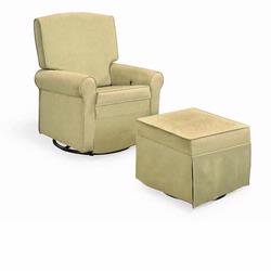 Shermag 2009 37204.G8.0184-KIT Oyster Square Back Super Smooth Upholstered Glider/ Rocking Chair and Ottoman
