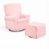Shermag 2009 37204.G8.1015-KIT Pink Square Back Super Smooth Upholstered Glider/ Rocking Chair and Ottoman