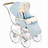 Inglesina AC06A-6AZZKIT Classica Stroller Seat Kit With Chrome/Ivory Balestrino Frame Hood and Boot Cover - Azzurro