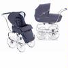 Inglesina AE05A1000 -AB06A-0MARKIT 2009 Classica Complete Set - Pram With Balestrino Chrome/Blue Frame And Matching Stroller Seat (Includes Diaper Bag) - Marina Made in USA 