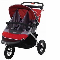Schwinn 11-AR825 Suburban Safari 2 Double Swivel Wheel Stroller - Red/Grey
