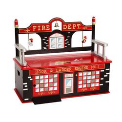Levels of Discovery LOD20036 Firefighter Toy Box Bench
