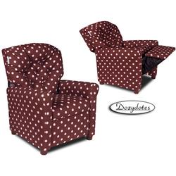 Dozydotes 10302 Fabric Four Button Children's Recliner - PINK a Dot