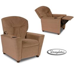 Dozydotes 10156 MicroSuede Children's Recliner with Cup Holder - Tumbleweed