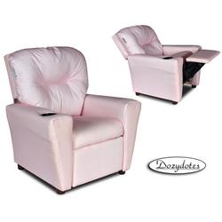 Dozydotes 10576 Children's Recliner with Cup Holder - Pink Gingham