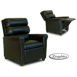 Dozydotes 1357 Leather Like Waterfall Children's Recliner - Black