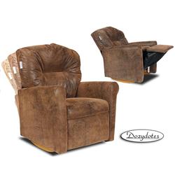Dozydotes 10583 Leather Like Contemporary Childrens Rocker Recliner - Brown Bomber