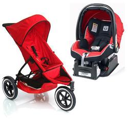 Phil & Teds C511-ts Classic single Stroller travel system with Peg Perego - Red/