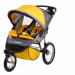 Schwinn 13-SC801 Free Wheeler ST Jogging Double Stroller, Gold Gray