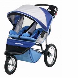 Schwinn 13-SC802 Free Wheeler ST Jogging Double Stroller, Blue Gray