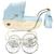 Inglesina AE05A3000-AB06A-0AZZ 2009 Classica Pram With Balestrino Chrome/ Ivory Frame (Includes Diaper Bag) - Azzurro Made in USA 