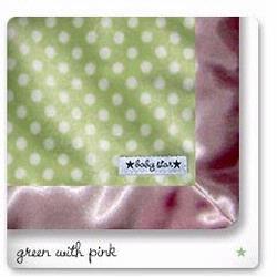 Baby Star Confetti Blankets, Green with Pink