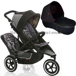 Phil & Teds DG5DKIT Dash Buggy Stroller with Doubles Kit in Graffiti with peanut bassinet