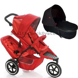 Phil & Teds D511baskit Dash Stroller with Double Kit in Red with peanut bassinet