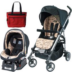 Peg Perego Si Travel System in Black Step with Fashionable Diaper bag