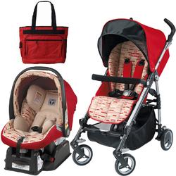 Peg Perego Si Travel System in Red Step with Fashionable Diaper bag