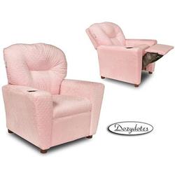 Dozydotes 10762 Minky Dot Cup Holder Recliner, Cotton Candy