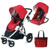 B-Ready Stroller & Red 2nd Seat - Red