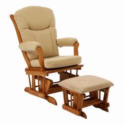 Shermag 37794cb.b9.0357 Glider Rocker And Ottoman -  Oatmeal W Honey Frame Picture