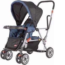Joovy 410 Caboose Stand On Tandem Strollers, Blue Check