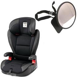 Peg Perego VIAGGIO HBB 120 Car Seat in Licorice - Black Leather w/ Back Seat Mirror