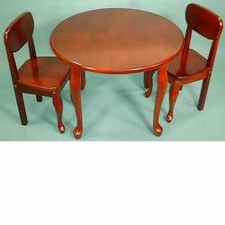 GiftMark 3000 Queen Anne Round Table and Chair Set, Cherry