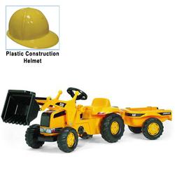 Kettler 023288 CAT Kid Tractor with Yellow Plastic Construction Helmet