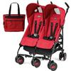 Peg Perego - Stroller Pliko Mini Stroller Twin Mod Red With Diaper Bag