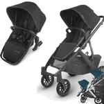 UPPAbaby Vista Stroller and Rumbleseat Double Stroller Bundle - Taylor (Indigo/Silver/Leather)