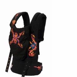 BC6OE Ergo Baby Organic Black Baby Carrier with Embroidery