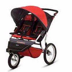 Schwinn 13-SC906A Free Wheeler Double Jogging Stroller, Red Black