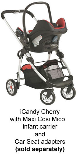 iCandy Cherrywith Maxi Cosi Mico infant carrier and Car Seat adapters (sold separately)