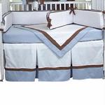 Hoohobbers Crib Bedding 4 pc Set, Classic Blue
