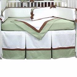 Hoohobbers Crib Bedding 4 pc Set, Classic Green