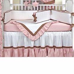 Hoohobbers Crib Bedding 4 pc Set, Classic Pink