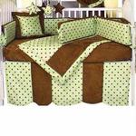 Hoohobbers Crib Bedding 4 pc Set, Dots Green