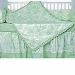 Hoohobbers Crib Bedding 4 pc Set, Etoile Green