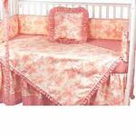 Hoohobbers Crib Bedding 4 pc Set, Etoile Pink