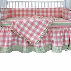 Hoohobbers Crib Bedding 4 pc Set, Preppy Girl