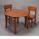 Giftmark 1407H Natural Hardwood Round Table and Chair Set (Honey Finish)