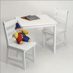 Lipper Square Table & 2 Chairs Set 514W -  White                               