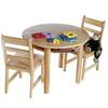 Lipper Child's Round Table w/shelf & Two Chairs 524 - Natural