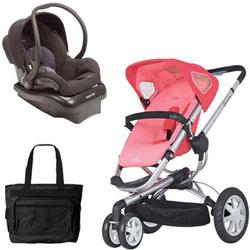 Quinny Buzz 3 Travel System in Pink / Black with Diaper Bag 