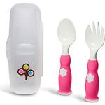 Zo-li BF12FSP002 -Baby Fork and Spoon Set - Pink