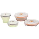 Babymoov A004405 - Four Silicone Containers Set - Grey/Green and Grey/Orange
